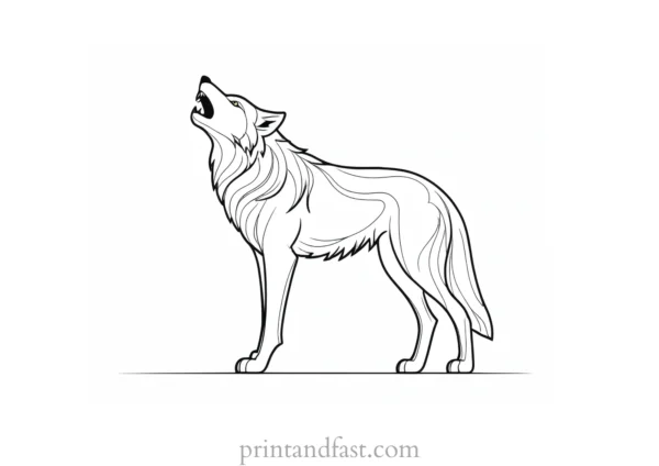 howling wolf coloring page