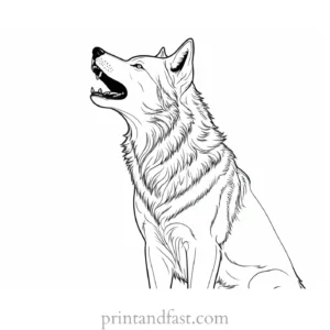 howling wolf coloring sheet