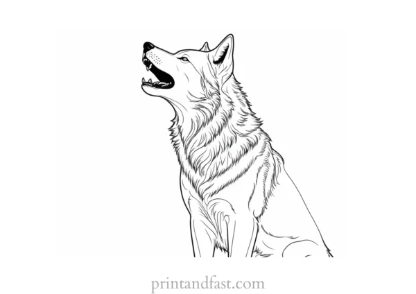 howling wolf coloring sheet