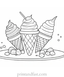 ice cream coloring page artistic