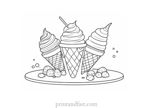 ice cream coloring page artistic