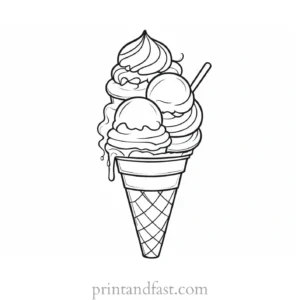 ice cream coloring page black and white