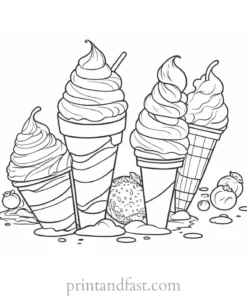 ice cream coloring page creative