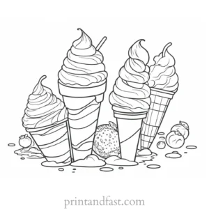 ice cream coloring page creative