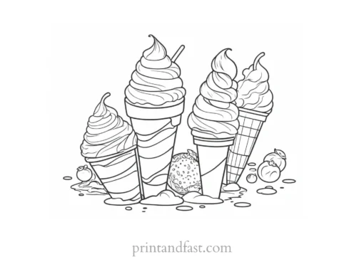 ice cream coloring page creative