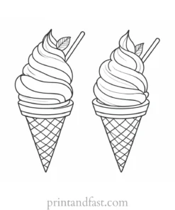 ice cream coloring page delicious