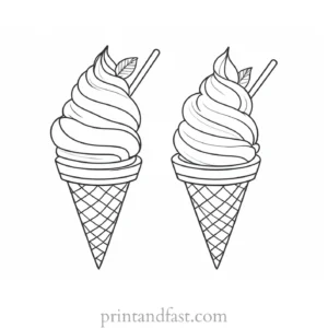 ice cream coloring page delicious