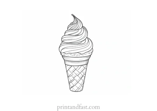 ice cream coloring page detailed