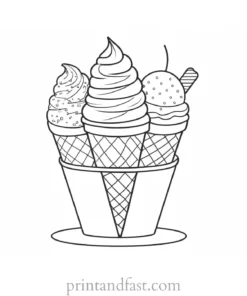 ice cream coloring page easy