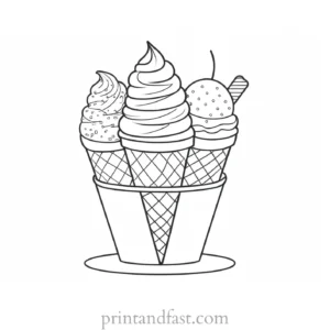 ice cream coloring page easy