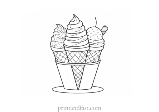 ice cream coloring page easy