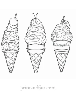 ice cream coloring page for adults