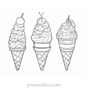 ice cream coloring page for adults