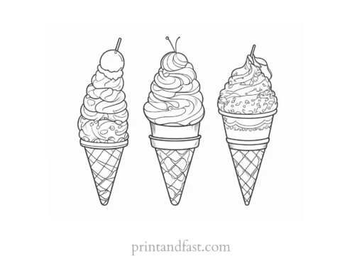 ice cream coloring page for adults