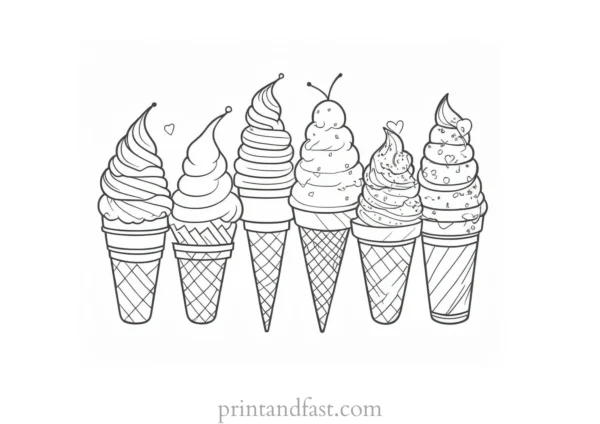 ice cream coloring page for kids