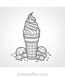 ice cream coloring page outline