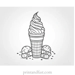 ice cream coloring page outline