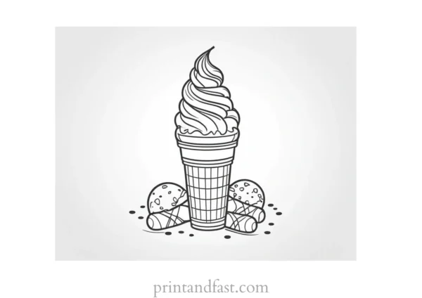 ice cream coloring page outline