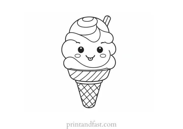 ice cream coloring page preschool