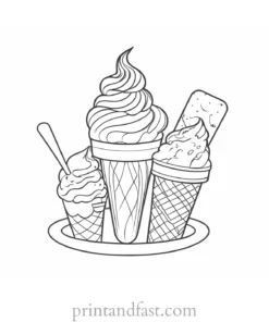 ice cream coloring page printable