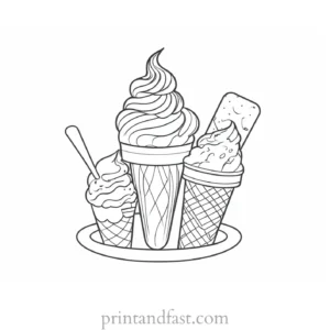 ice cream coloring page printable