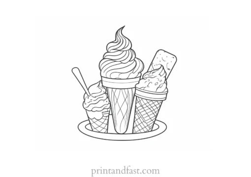 ice cream coloring page printable