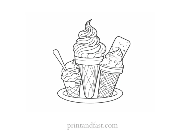 ice cream coloring page printable