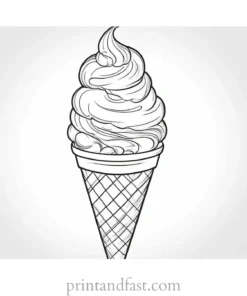 ice cream coloring page realistic