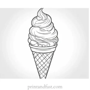 ice cream coloring page realistic