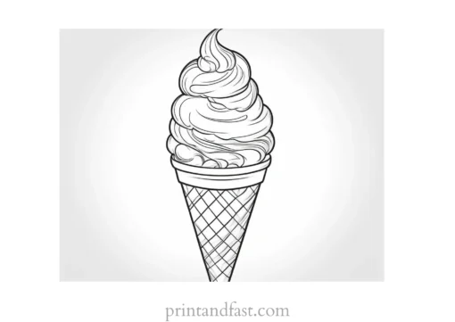 ice cream coloring page realistic