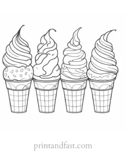 ice cream coloring page simple