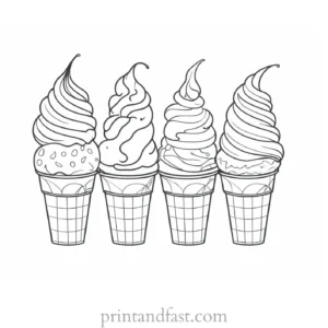 ice cream coloring page simple