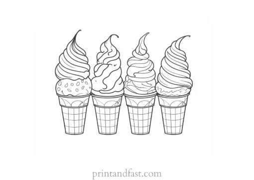 ice cream coloring page simple