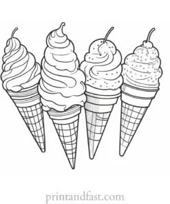 ice cream coloring page summer