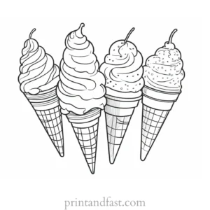 ice cream coloring page summer