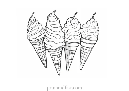 ice cream coloring page summer