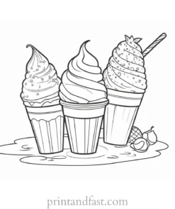 ice cream coloring page sweet