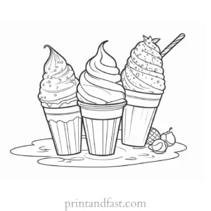 ice cream coloring page sweet