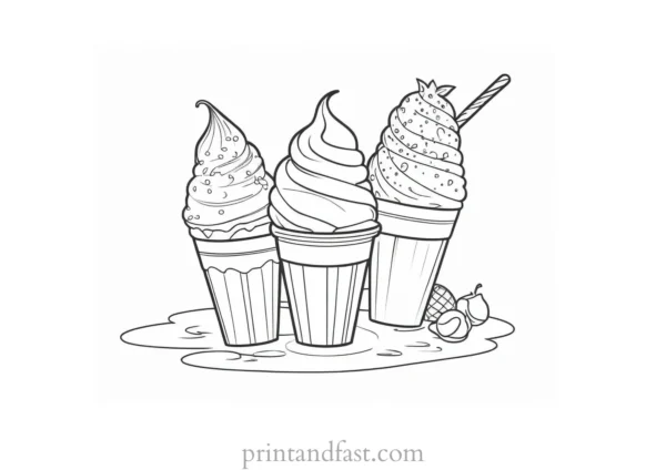 ice cream coloring page sweet