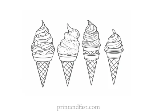 ice cream coloring page tasty