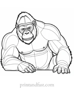 interactive Gorilla Coloring Page