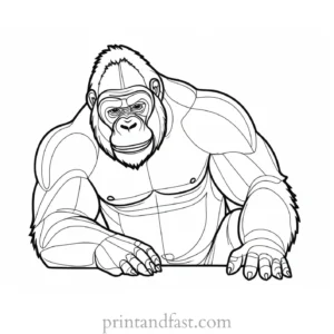 interactive Gorilla Coloring Page