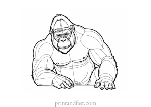 interactive Gorilla Coloring Page