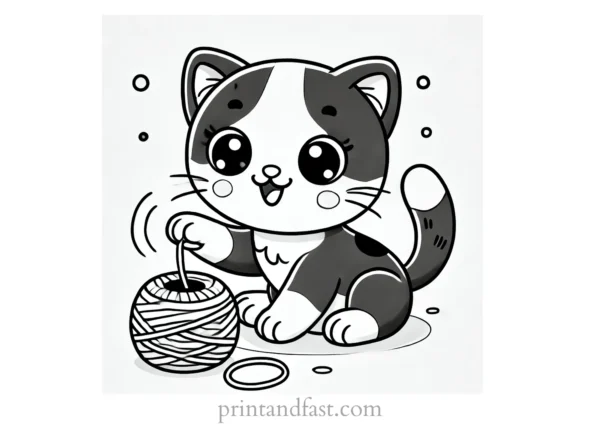 interactive cat coloring page