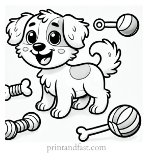 interactive puppy coloring page