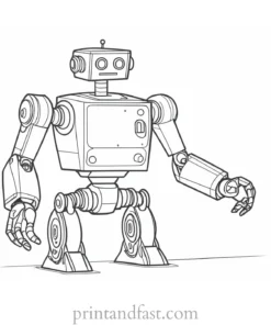 interactive robot coloring page