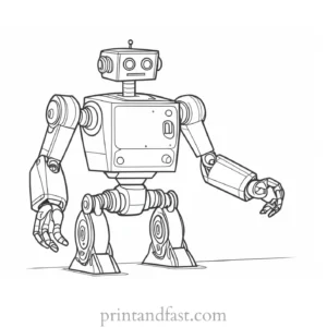 interactive robot coloring page