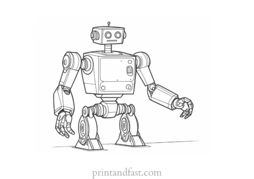 interactive robot coloring page