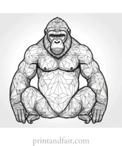 intricate Gorilla Coloring Page