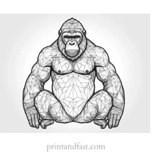 intricate Gorilla Coloring Page